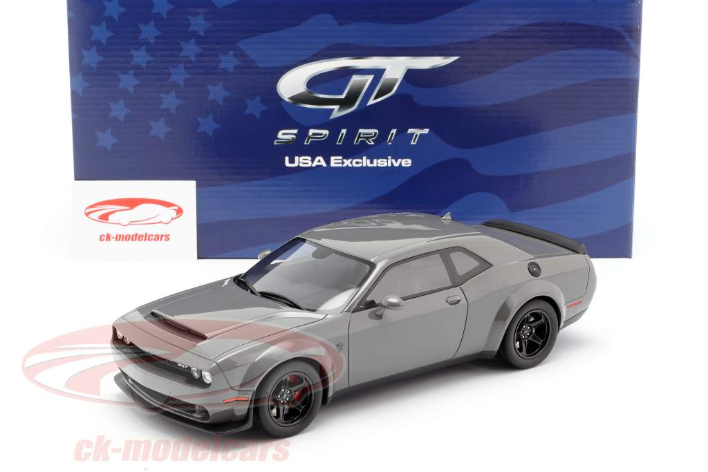 Dodge Challenger SRT Demon year 2018 destroyer grey 1:18 GMP