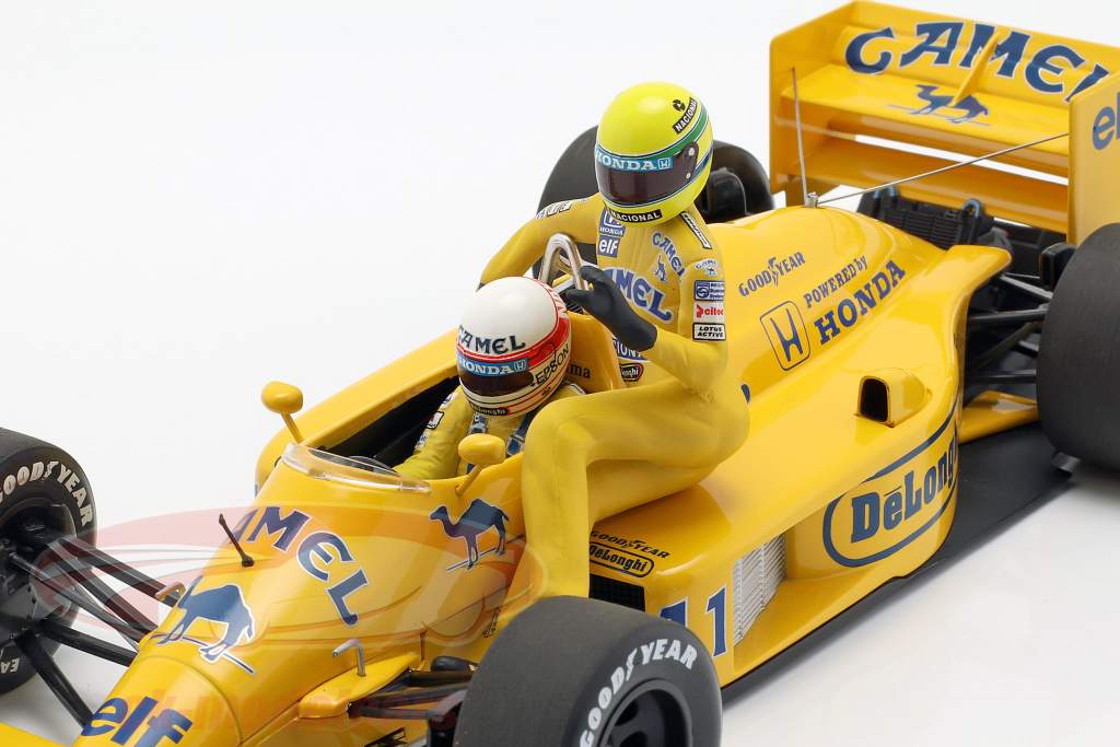 A. Senna riding on S. Nakajimas Lotus 99T #11 Italian GP F1 1987 1:18 Minichamps