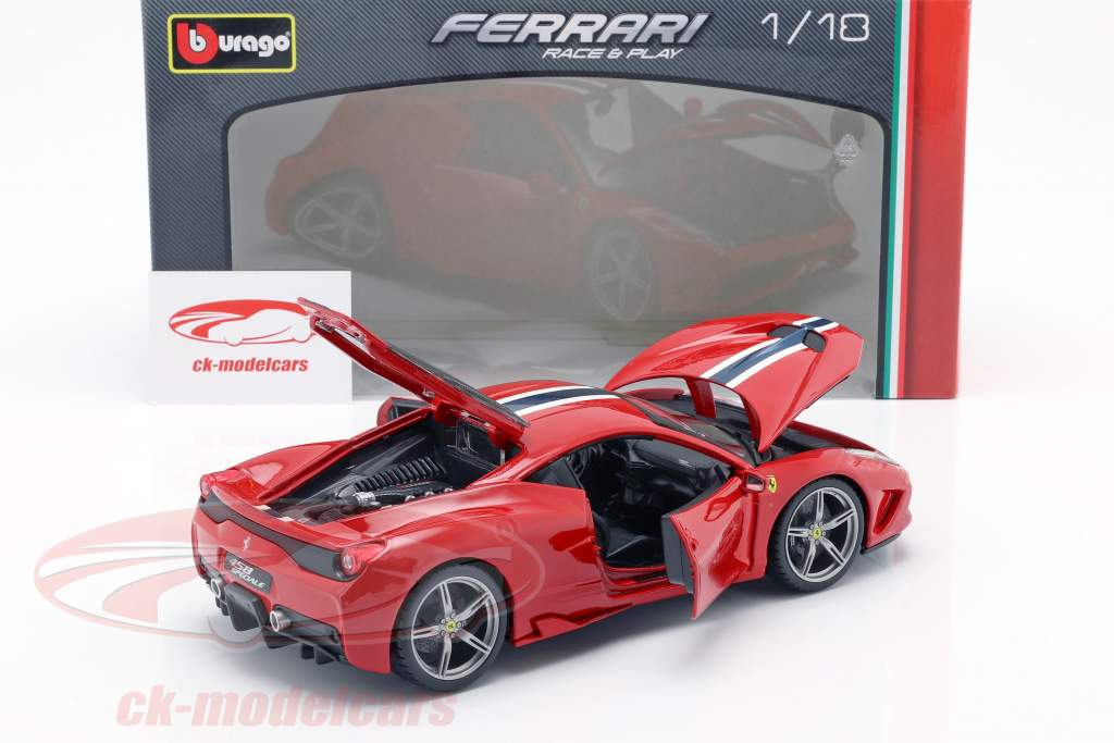 Ferrari 458 Speciale rouge / Blanc / bleu 1:18 Bburago