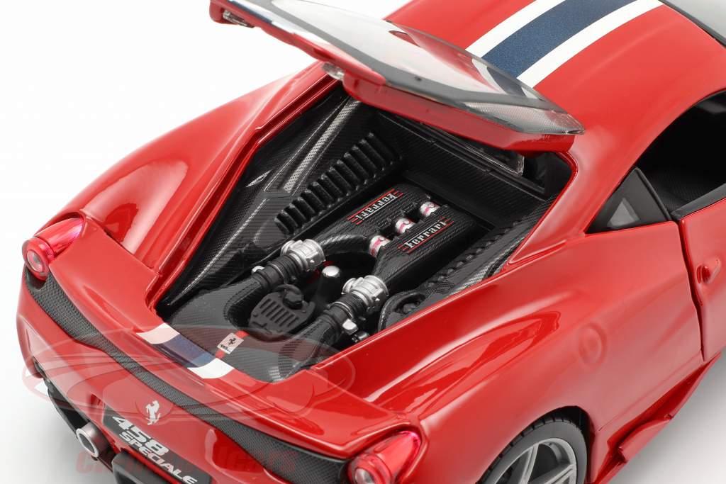 Ferrari 458 Speciale rojo / Blanco / azul 1:18 Bburago