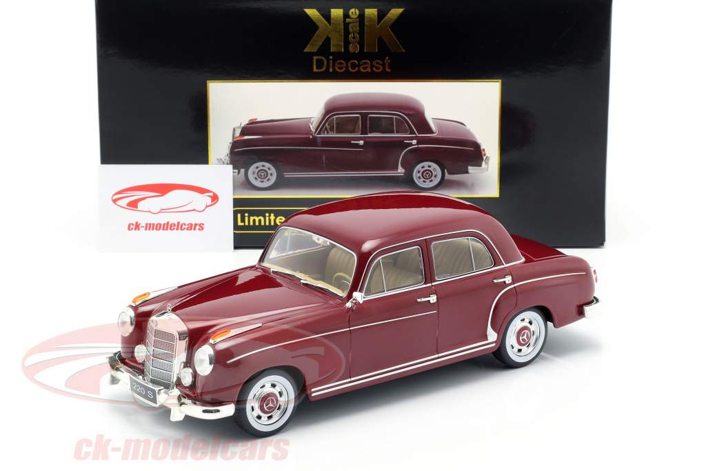 Mercedes-Benz 220 S limousine (W180II) year 1956 dark red 1:18 KK-Scale