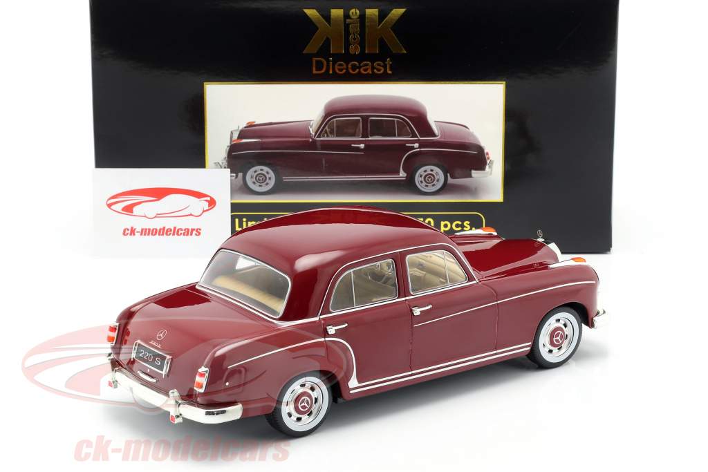 Mercedes-Benz 220 S limousine (W180II) year 1956 dark red 1:18 KK-Scale