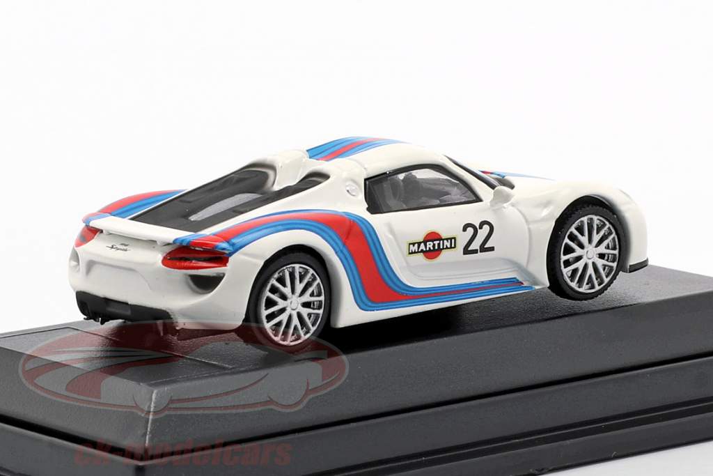 Porsche 918 Spyder #22 Martini Design wit / blauw / rood 1:87 Schuco