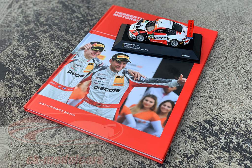 Set GT Masters kampioen 2018: boek met Porsche 911 (991) GT3 R #99 1:43 CMR