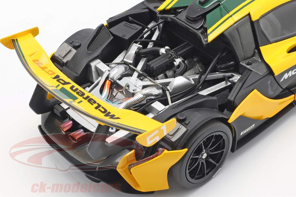 McLaren P1 GTR #51 motor Show Geneve 2015 gul / sort / grøn 1:18 Almost Real