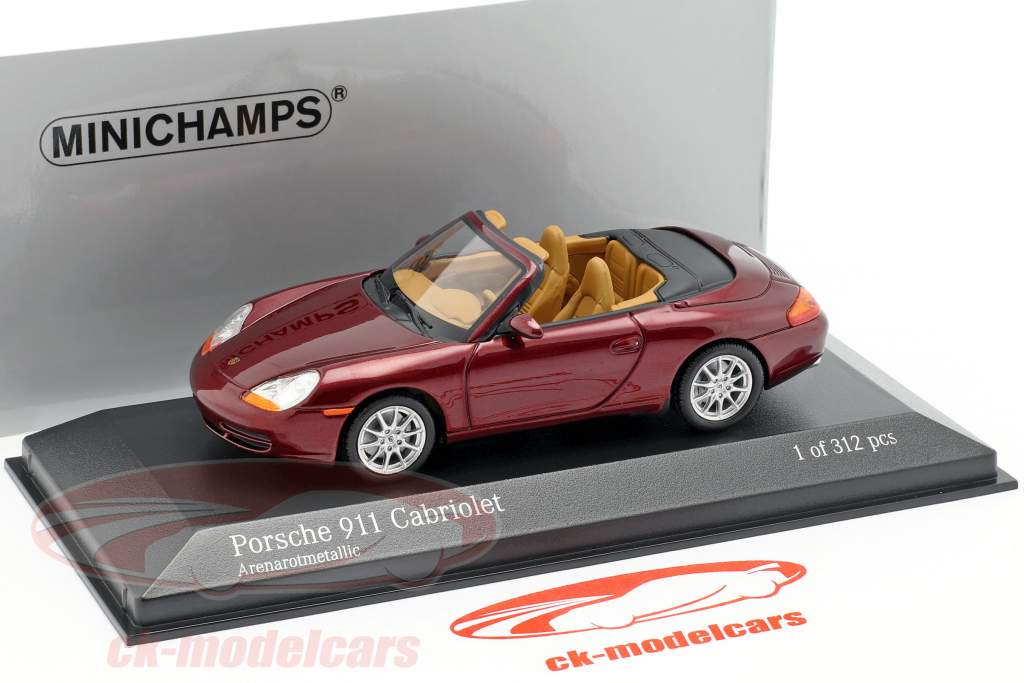 Porsche 911 (996) Cabriolet año 1998 rojo 1:43 Minichamps