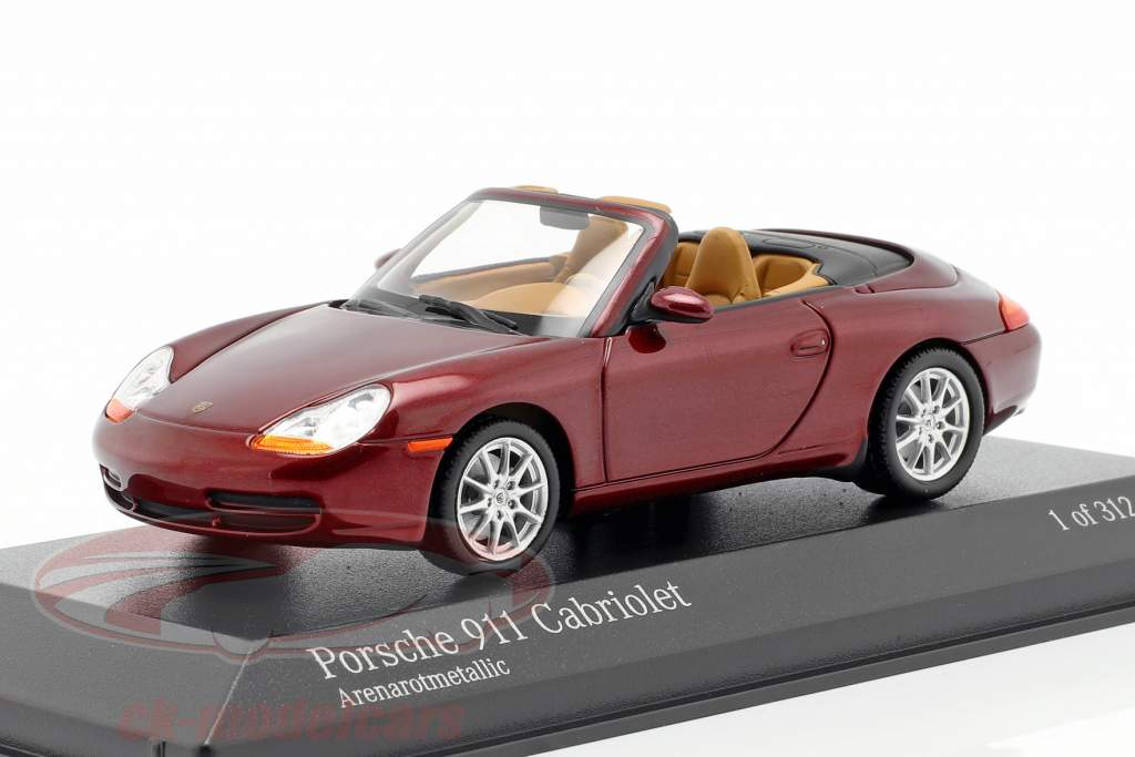 Porsche 911 (996) Cabriolet année 1998 rouge 1:43 Minichamps