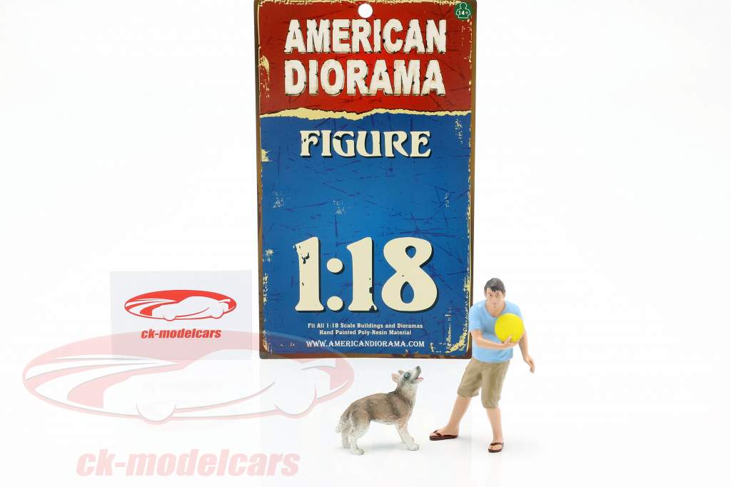 Mann mit Hund Figurenset 1:18 American Diorama