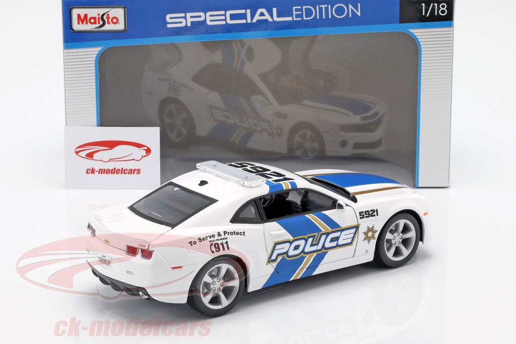Chevrolet Camaro SS RS Police year 2010 blue / white 1:18 Maisto