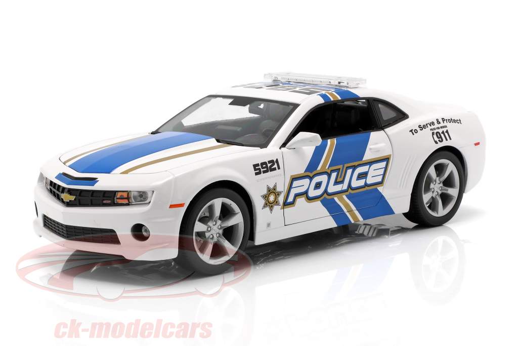 Chevrolet Camaro SS RS Police year 2010 blue / white 1:18 Maisto