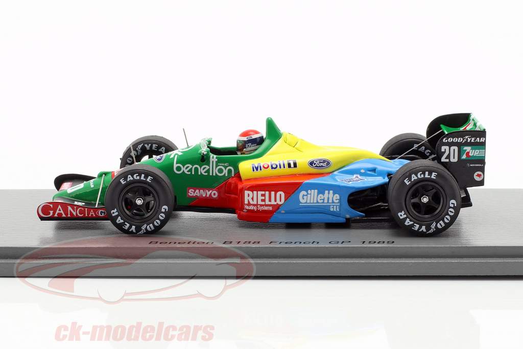 Emanuele Pirro Benetton B188 #20 francês GP fórmula 1 1989 1:43 Spark