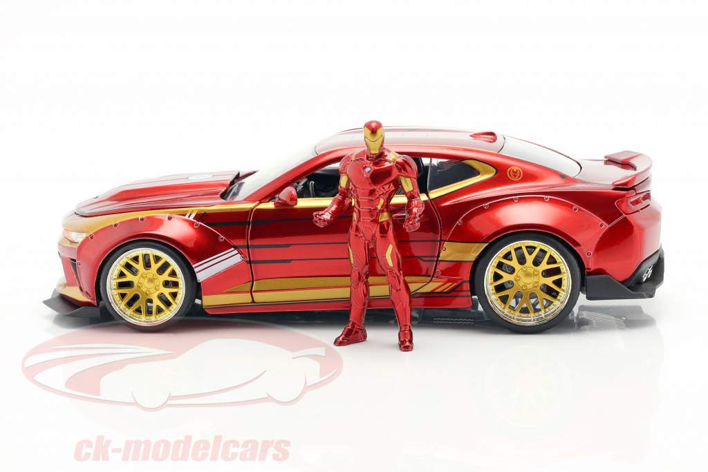 ミニカー 1:24 IRON MAN &amp; 2016 CHEVROLET CAMARO Jada Toys Marvel Iron Man 2016 Chevy Camaro SS Die-Cast Zinc