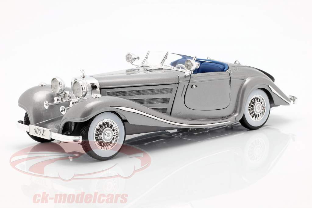 Mercedes-Benz 500 K Special Roadster Year 1934-1936 silver 1:18 Maisto