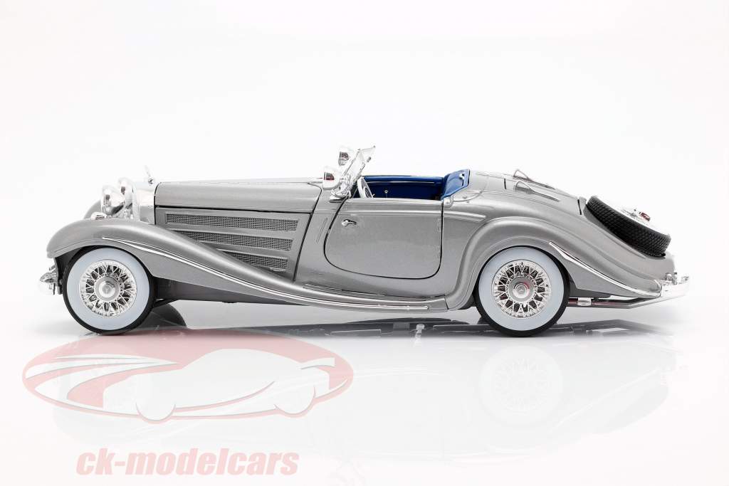 Mercedes-Benz 500 K Special Roadster Year 1934-1936 silver 1:18 Maisto