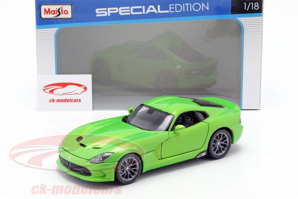 Dodge Viper GTS Coupe Byggeår 2013 lime metallic 1:18 Maisto