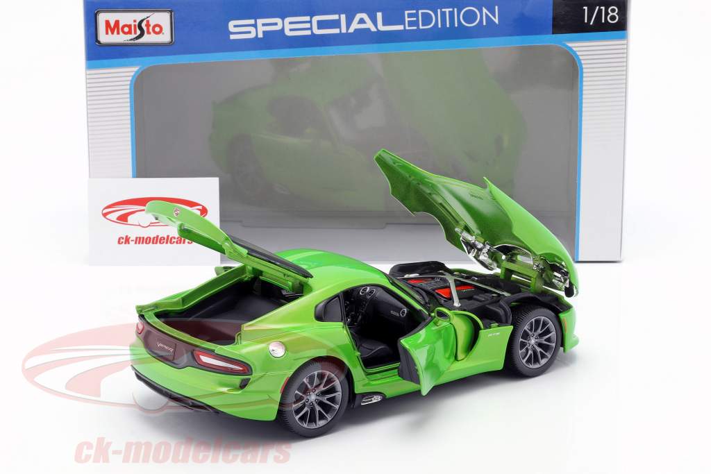 Dodge Viper GTS Coupe Byggeår 2013 lime metallic 1:18 Maisto