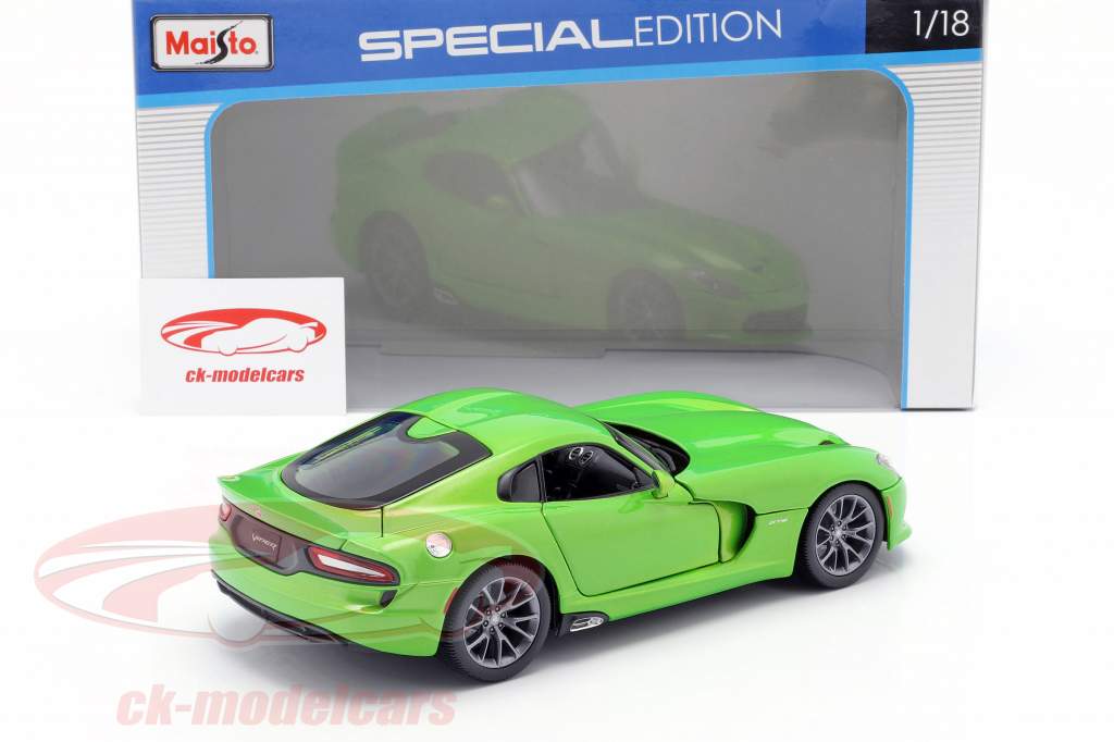 Dodge Viper GTS Coupe Byggeår 2013 lime metallic 1:18 Maisto