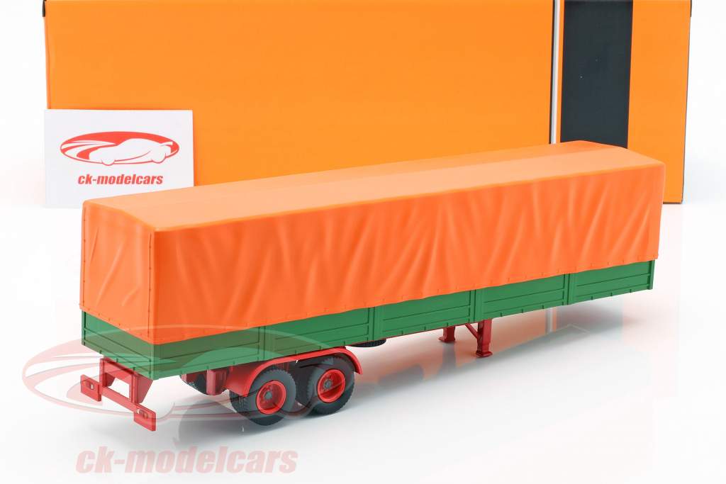semi-reboques de mesa com cobertura verde / laranja 1:43 ixo