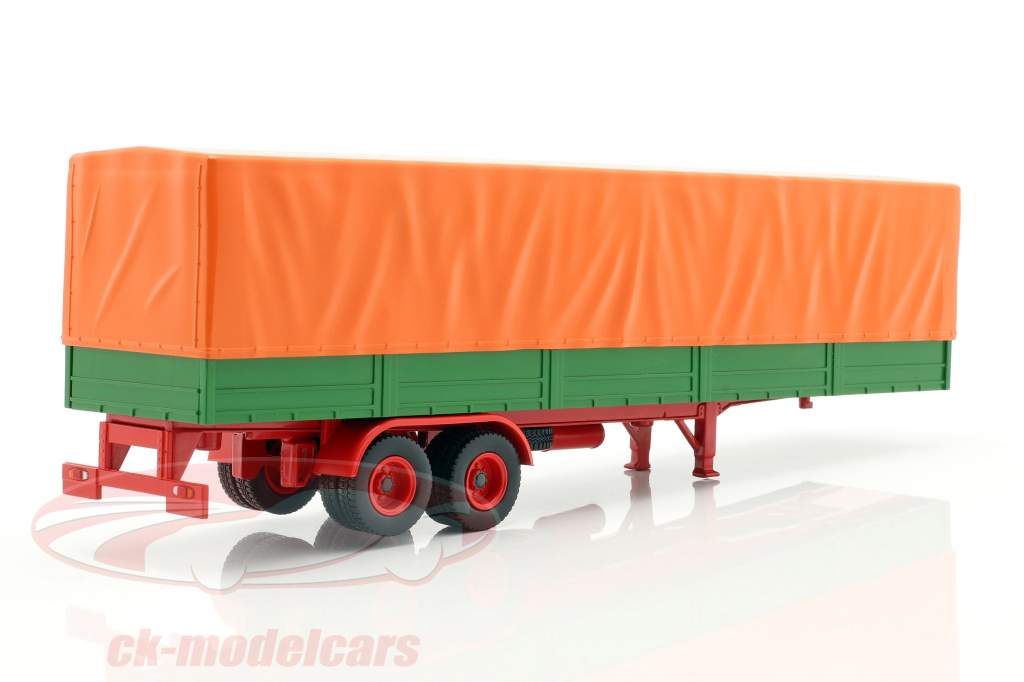 semi-reboques de mesa com cobertura verde / laranja 1:43 ixo