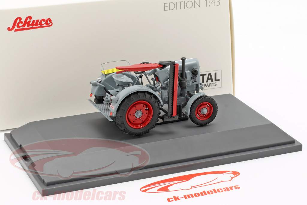 Eicher ED 16 tractor con Barra de corte gris 1:43 Schuco
