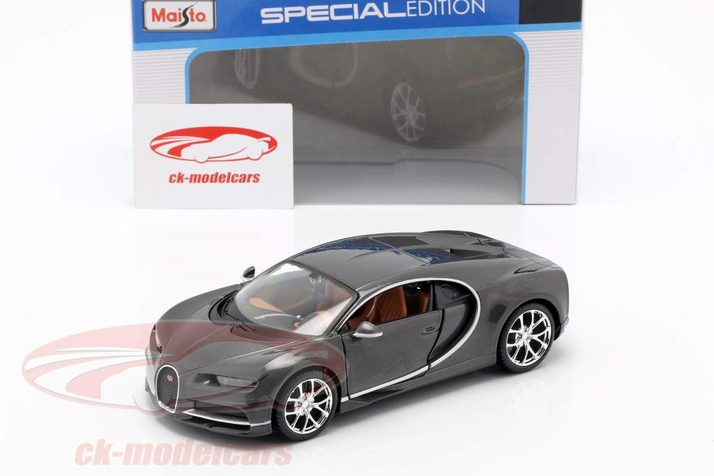 Bugatti Chiron Год постройки 2016 серый металлический 1:24 Maisto