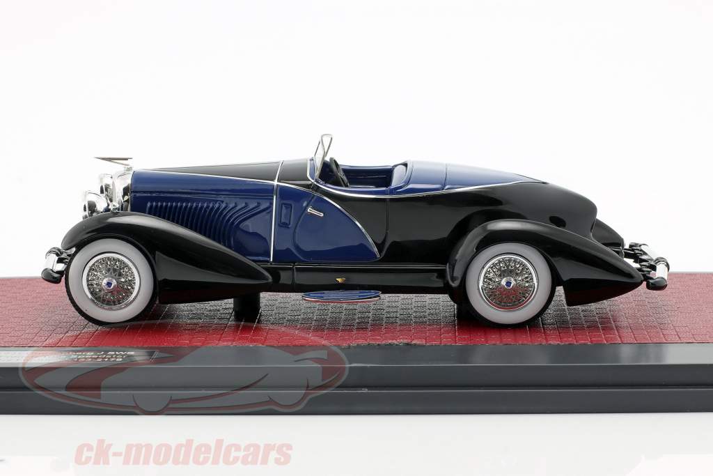 Duesenberg J SWB French True Speedster by Figoni 1931 noir / bleu 1:43 Matrix