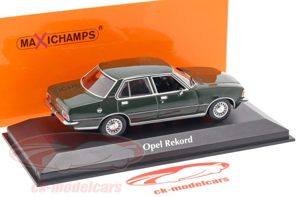 Opel Rekord D année de construction 1975 sombre vert 1:43 Minichamps