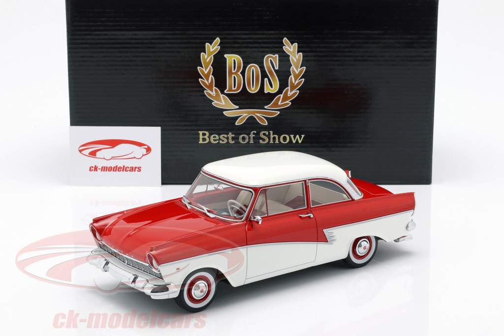 Ford Taunus 17M P2 築 1957 赤 / 白 1:18 BoS-Models