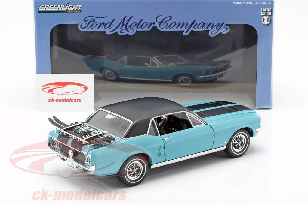 Ford Mustang Ski Country Special année de construction 1967 turquoise 1:18 Greenlight