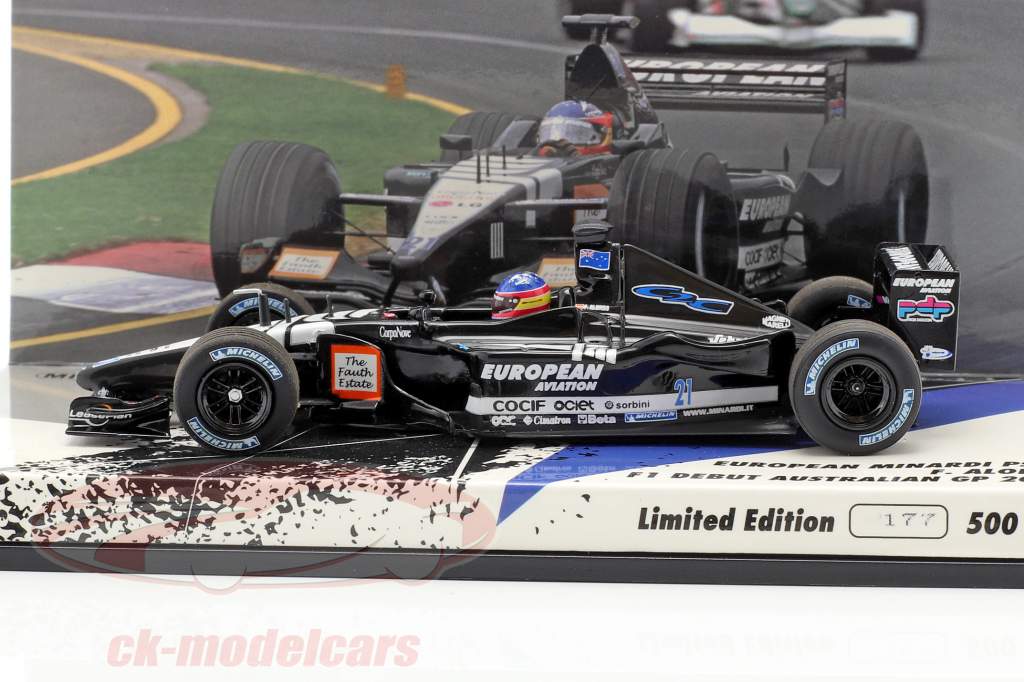 Fernando Alonso Minardi PS01 #21 F1 Debut Australisch GP 2001 1:43 Minichamps