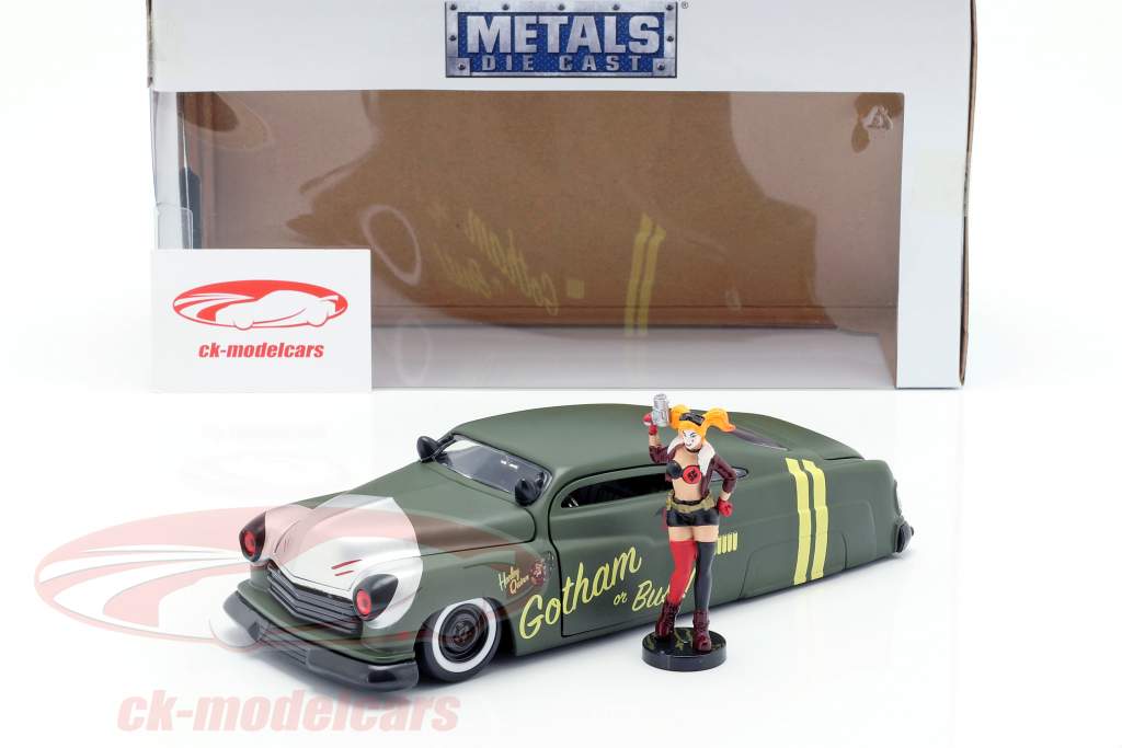 Mercury anno di costruzione 1951 con Harley Quinn DC Comics oliva verde / argento 1:24 Jada Toys