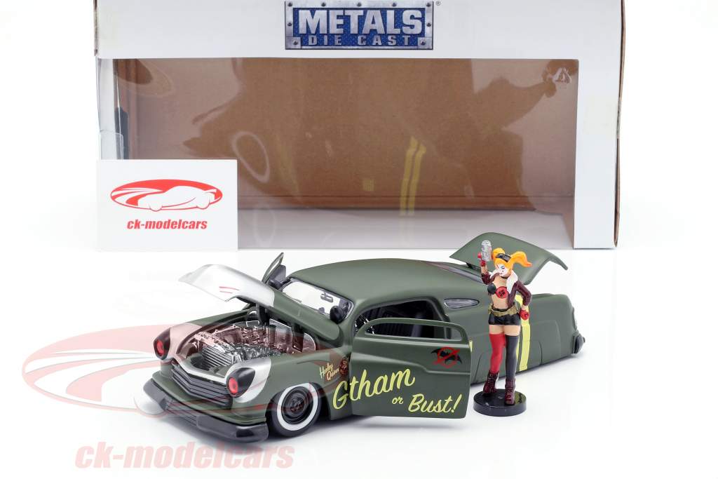 Mercury anno di costruzione 1951 con Harley Quinn DC Comics oliva verde / argento 1:24 Jada Toys