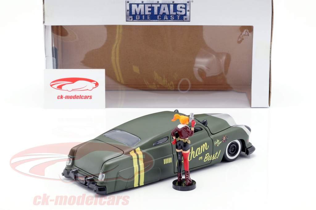 Mercury anno di costruzione 1951 con Harley Quinn DC Comics oliva verde / argento 1:24 Jada Toys