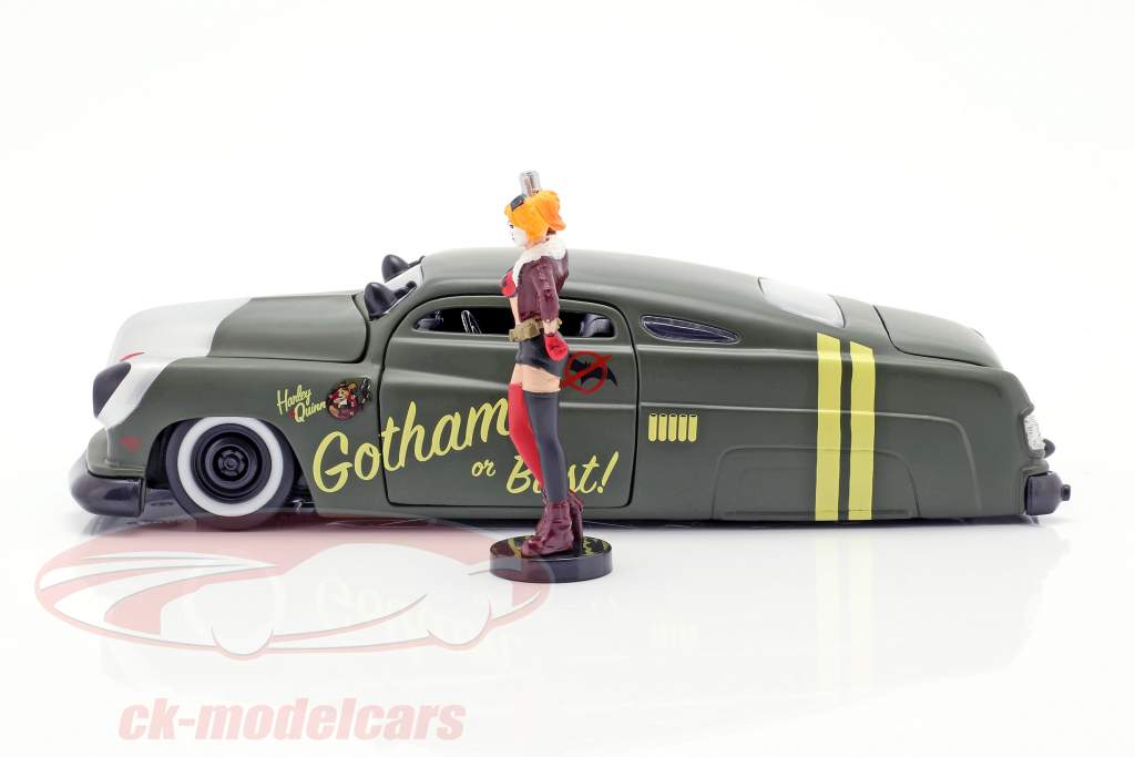 Mercury year 1951 with Harley Quinn DC Comics olive green / silver 1:24 Jada Toys