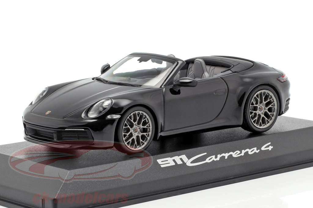 Porsche 911 (992) Carrera 4 cabriolet nero 1:43 Minichamps