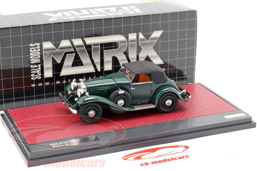 Stutz DV32 Super Bearcat fechado ano de construção 1932 verde escuro 1:43 Matrix