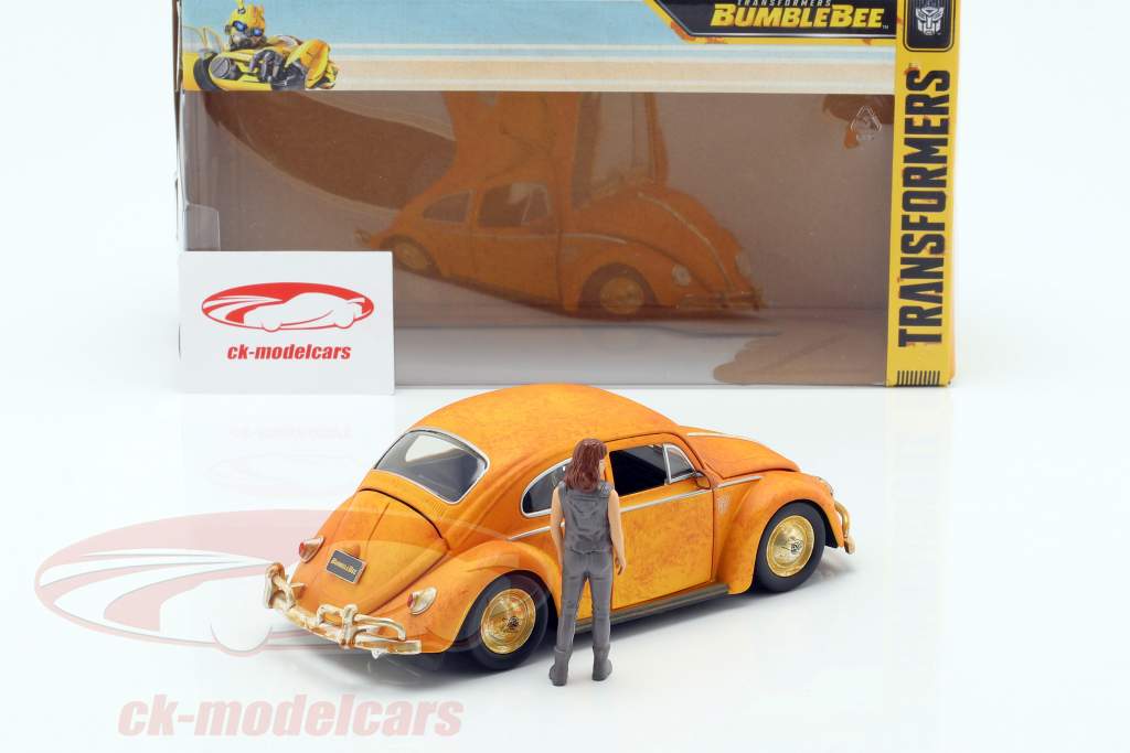 Volkswagen VW Beetle Bumblebee with Charlie figure Transformers 1:24 Jada Toys