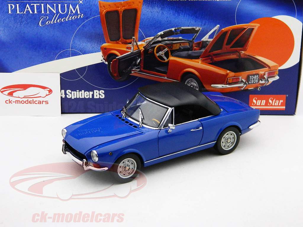 フィアット124スパイダーBS年1974水色の午前1時18分サンスター