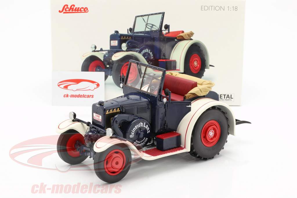 Lanz Eilbulldog Traktor blau / weiß 1:18 Schuco