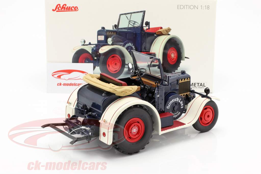 Lanz Eilbulldog Traktor blau / weiß 1:18 Schuco