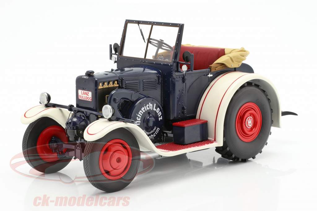 Lanz Eilbulldog Traktor blau / weiß 1:18 Schuco