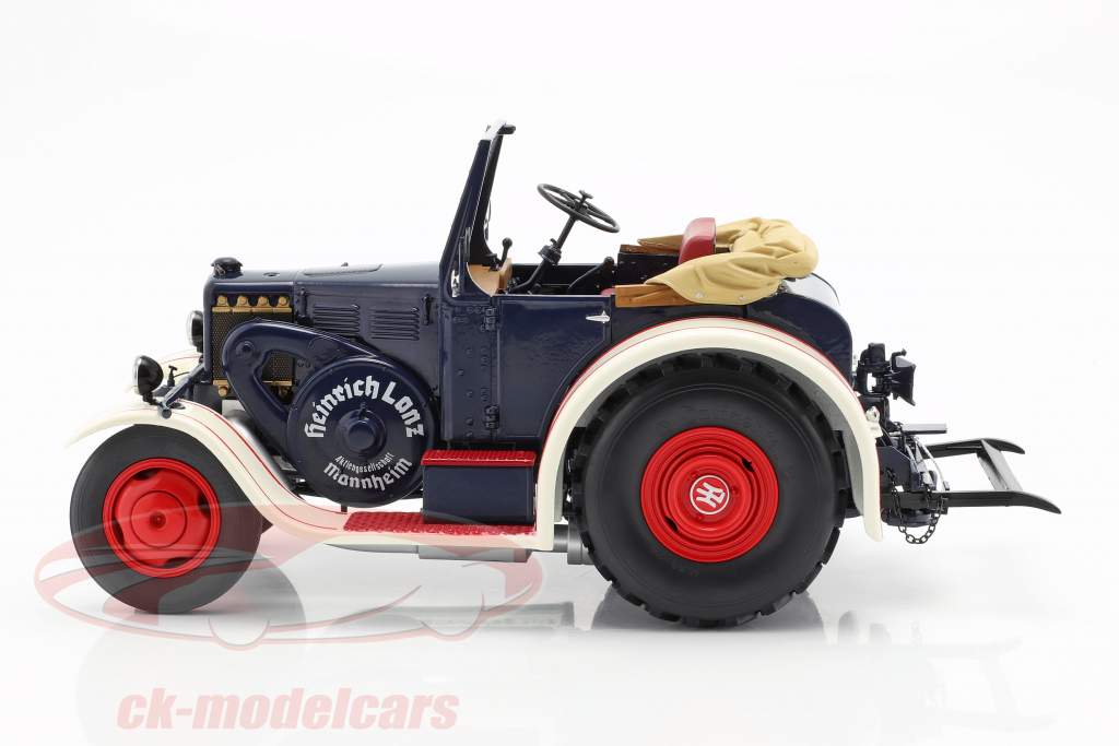 Lanz Eilbulldog Traktor blau / weiß 1:18 Schuco