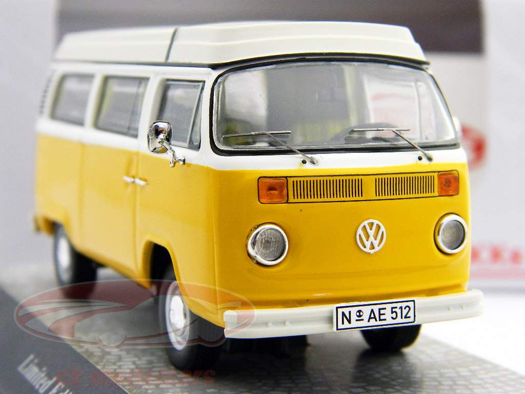 Volkswagen VW T2b Camper mit Aufstelldach yellow / white 1:43 Premium ClassiXXs