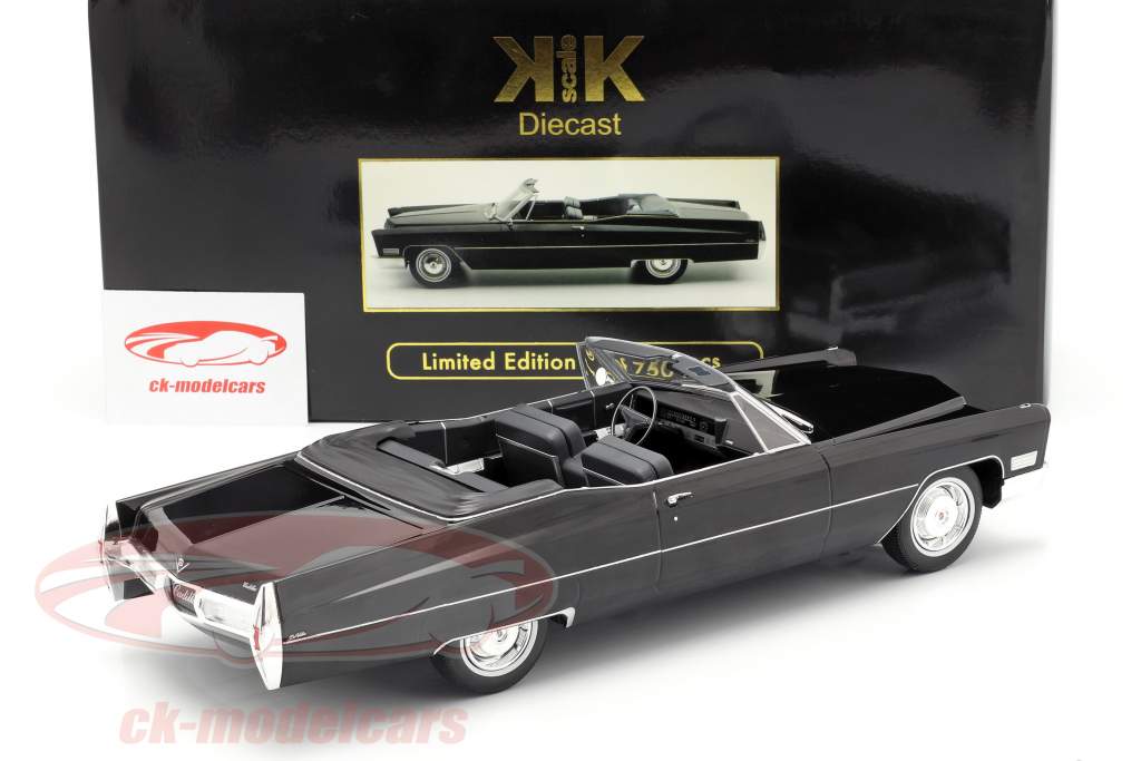 Cadillac DeVille Cabriolet Opførselsår 1968 sort 1:18 KK-Scale