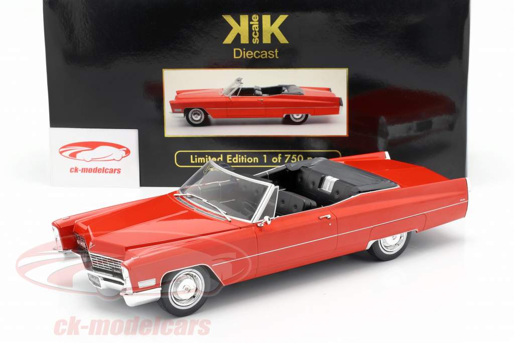 Cadillac DeVille convertibile anno di costruzione 1968 rosso 1:18 KK-Scale