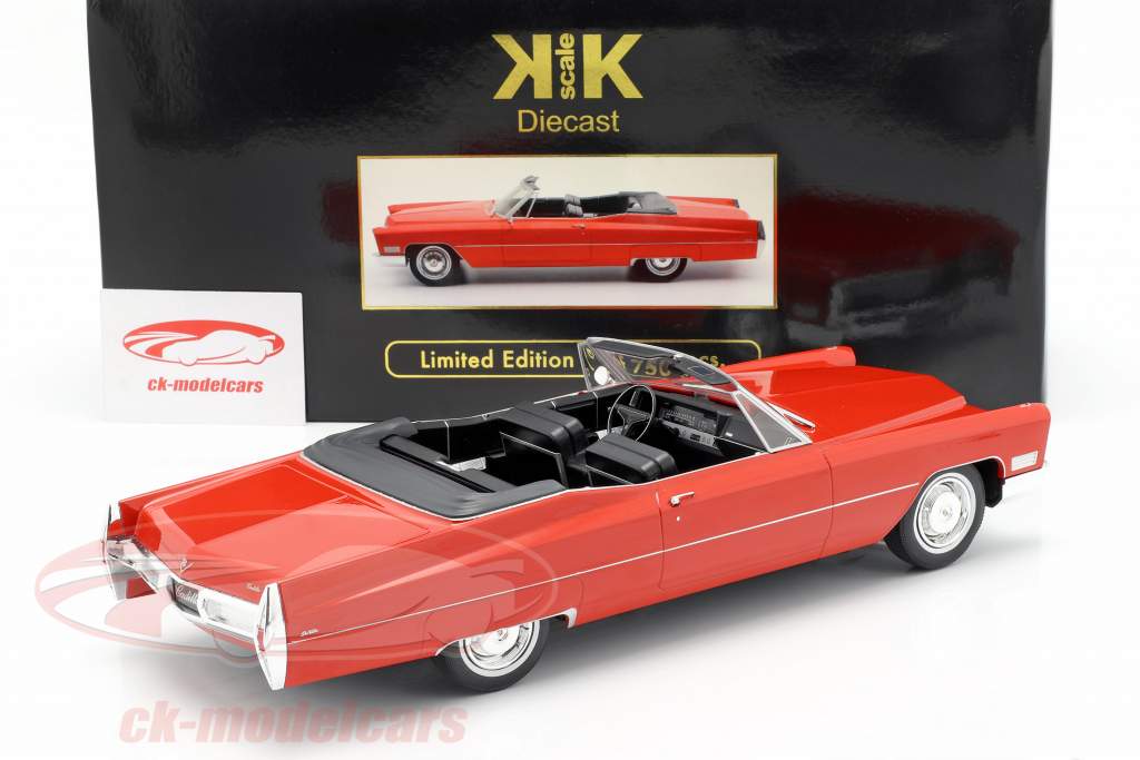 Cadillac DeVille convertibile anno di costruzione 1968 rosso 1:18 KK-Scale