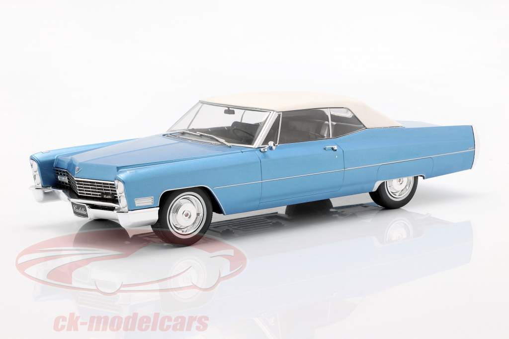 Cadillac DeVille Convertible avec Capote 1967 Bleu clair métallique 1:18 KK-Scale