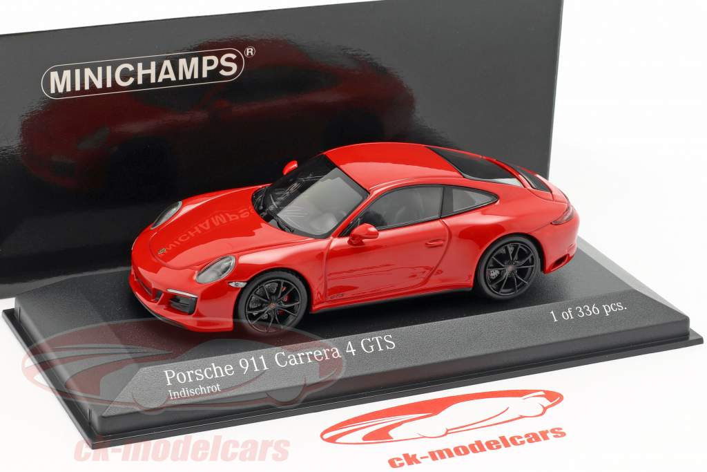 Porsche 911 (991 II) Carrera 4 GTS año de construcción 2017 guardias rojo 1:43 Minichamps