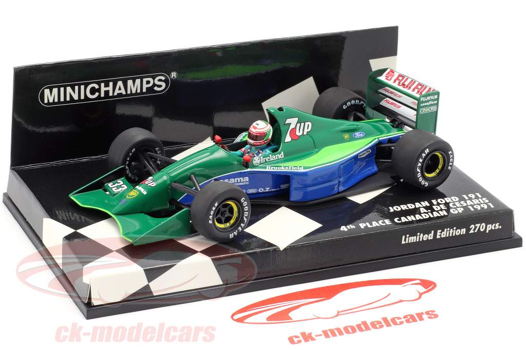 Minichamps 1:43 Andrea de Cesaris Jordan 191 #33 4