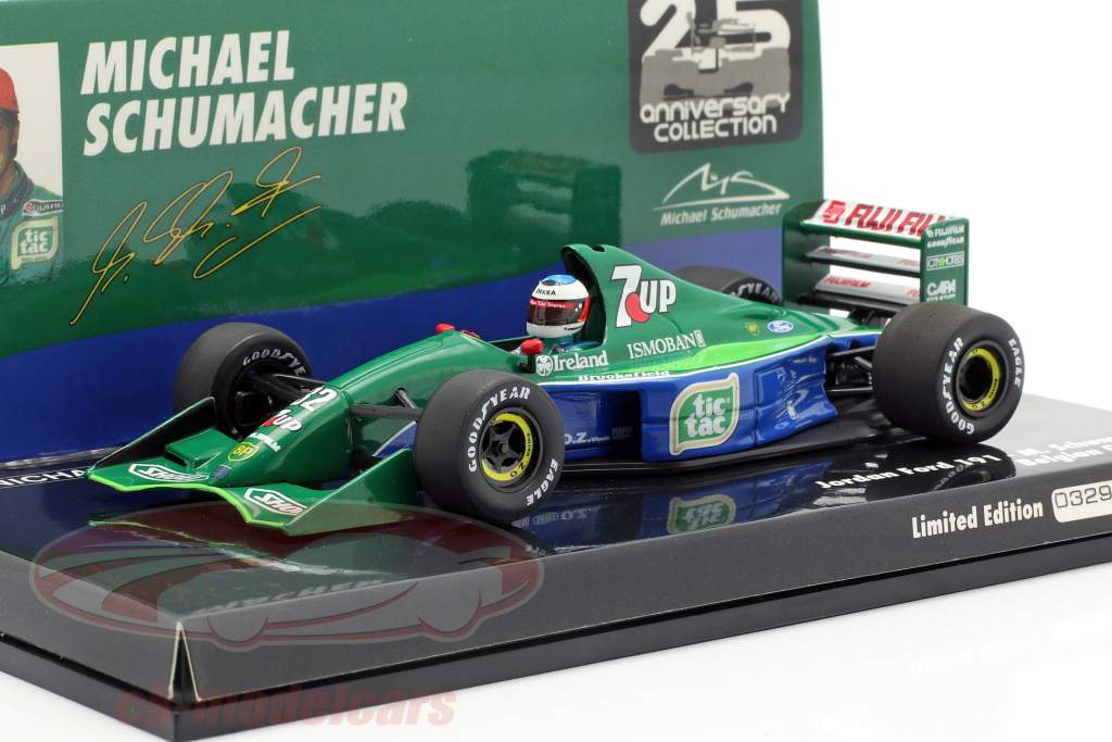 M. Schumacher Jordan 191 #32 F1 Debut Belgian GP Spa 1991 1:43 Minichamps